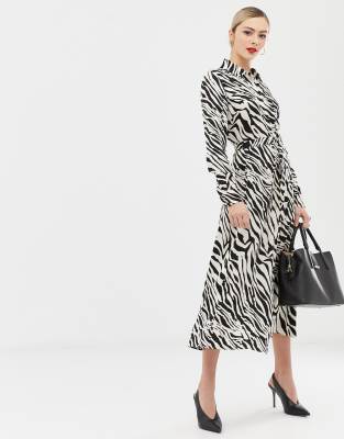 karen millen zebra print shirt dress