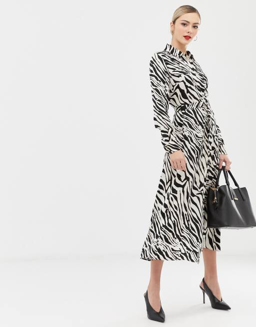 Karen millen zebra store print shirt dress