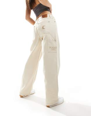 Karl Kani Karl Kani baggy trousers in light beige-Neutral