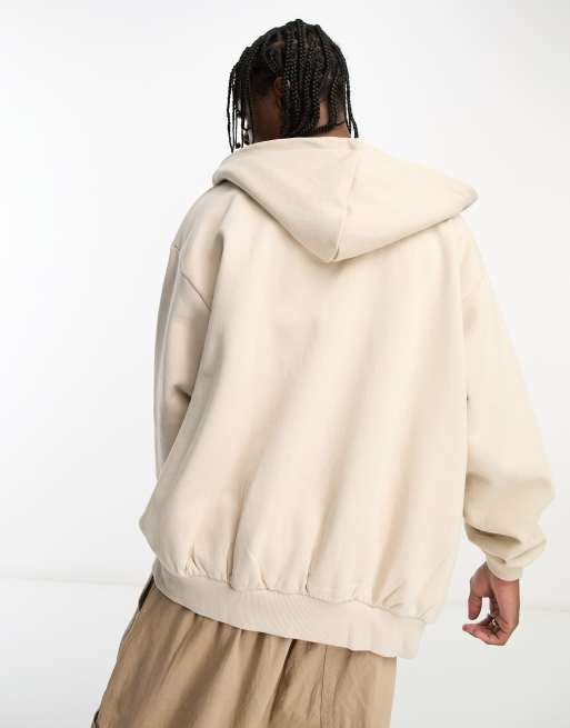 Karl Kani – Basic-Kapuzenjacke in Hellbeige mit kleinem Signatur-Logo, 2 von 4