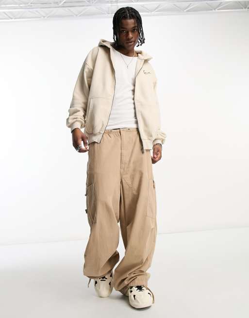 Karl Kani – Basic-Kapuzenjacke in Hellbeige mit kleinem Signatur-Logo, 4 von 4