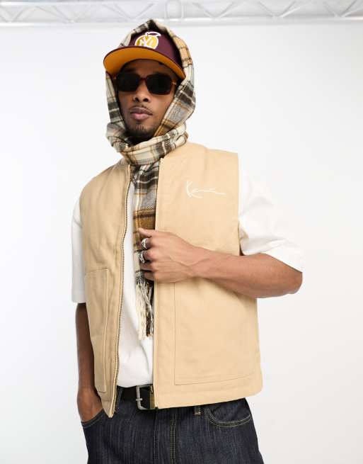 Karl Kani – Beige väst med signaturlogga, del av set