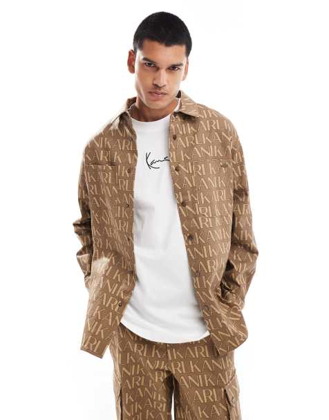 Karl Kani - Camicia oversize beige chiaro in coordinato - view 1