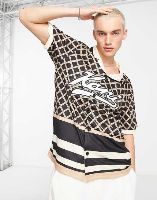 Karl Kani - Camicia stile baseball college nera