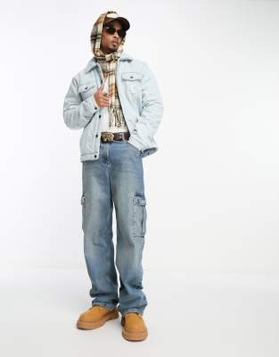 Karl Kani co-ord OG padded denim trucker jacket in light blue