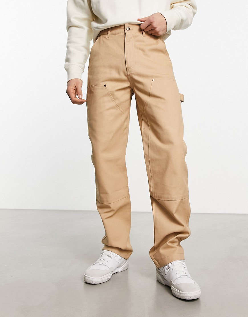 Karl Kani co-ord signature carpenter jeans in beige-Neutral
