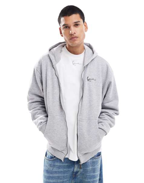 Karl Kani co-ord signature essential zip up hoodie in ash grey - view 1