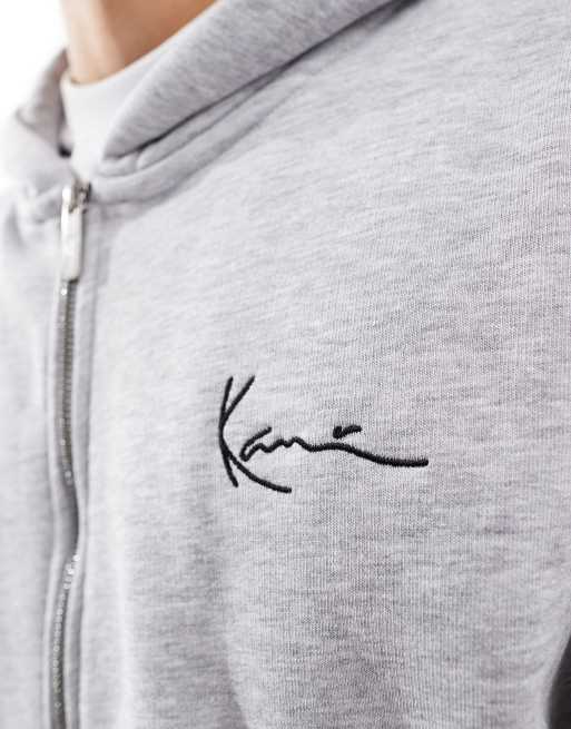 Karl Kani co-ord signature essential zip up hoodie in ash grey, 2 of 4