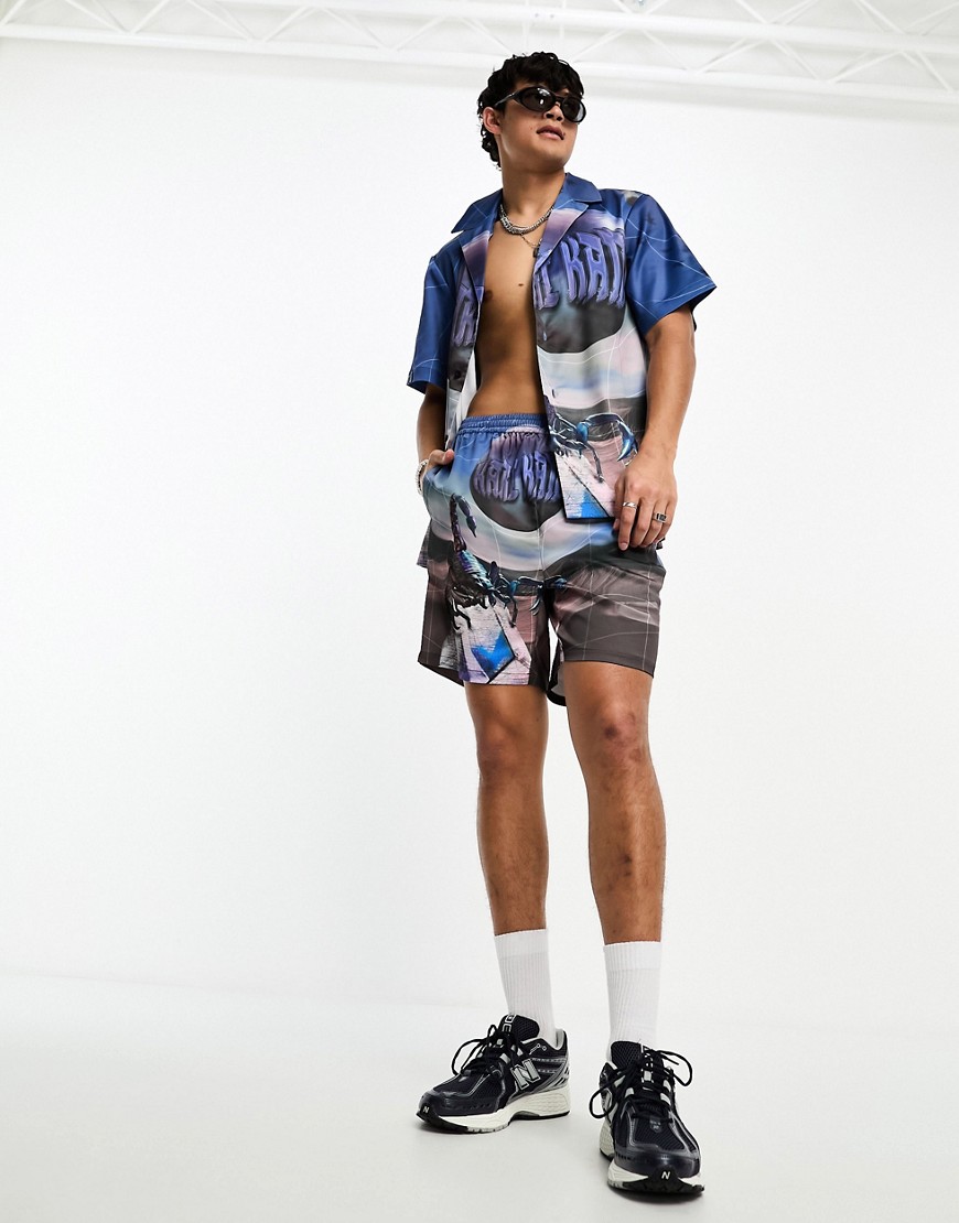 Karl Kani co-ord woven shorts with all over print-Multi