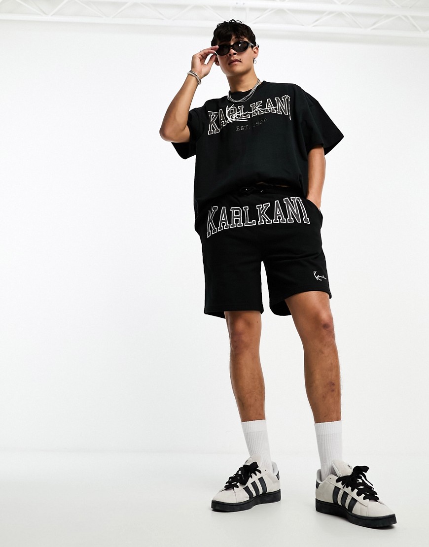 Karl Kani college signature co-ord heavyweight jersey shorts in black