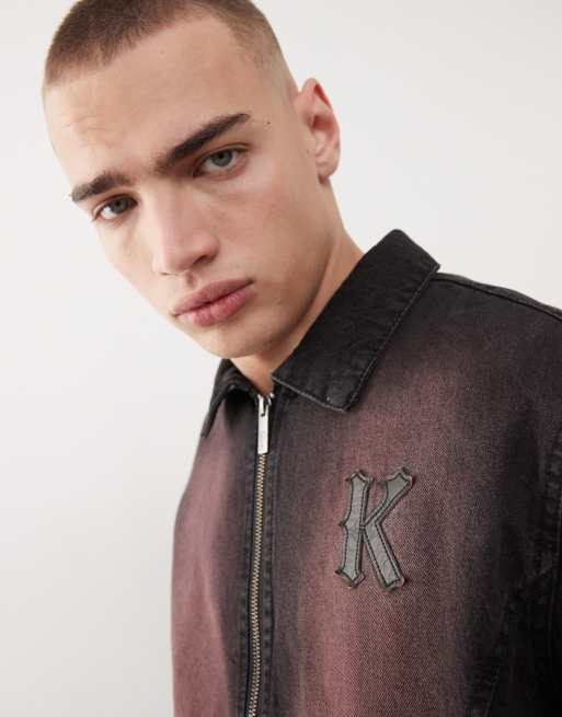 Karl Kani colour spray denim jacket in red , 4 of 4