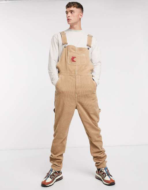 Karl Kani corduroy dungarees in brown