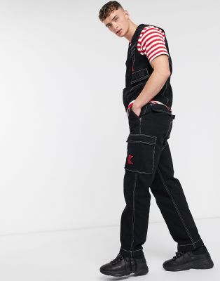 black jean cargo pants