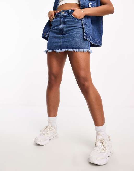 Blue denim mini outlet skirt asos