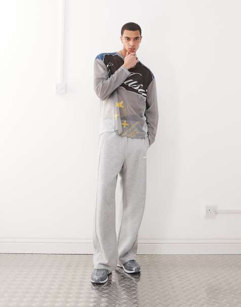 Karl Kani Ellipse straight leg trackies in grey - view 1