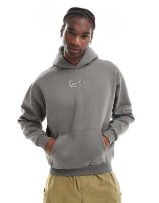 Karl Kani essentials signature logo hoodie in grey ASOS