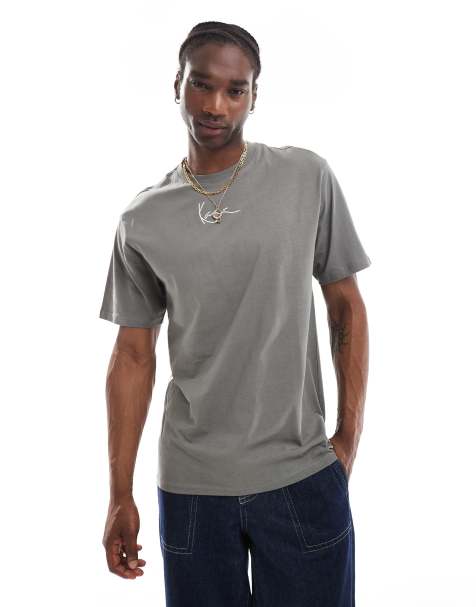 Karl Kani - Essentials - Signature - T-shirt met logo in grijs - view 1