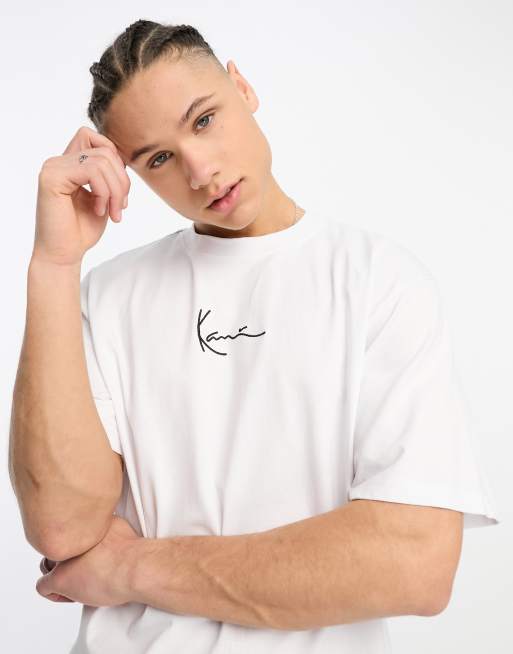 Karl Kani - Essentials - T-shirt met klein signatuurlogo in wit