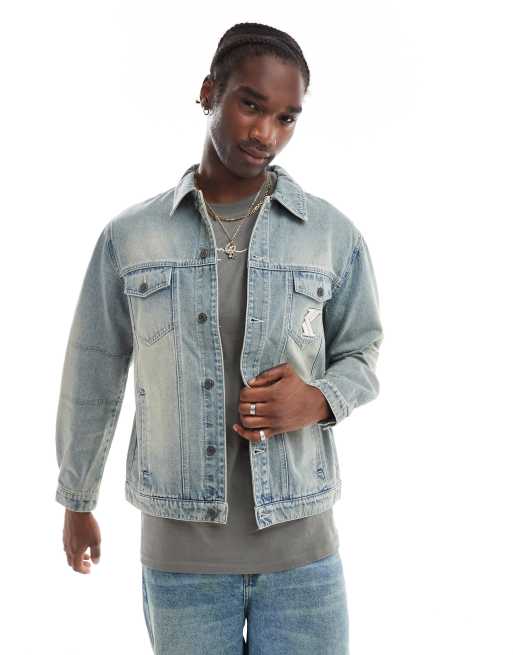 Karl Kani - Gewatteerd denim jack in blauw