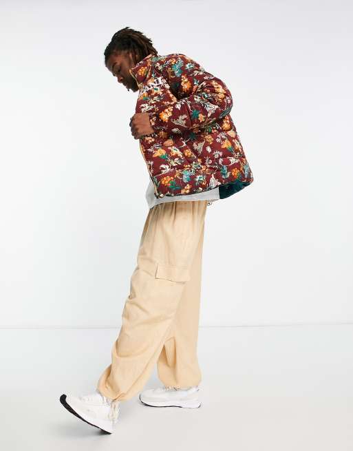 Karl Kani - Gewatteerd jack van corduroy met retro bloemenprint in multi, 4 van 4
