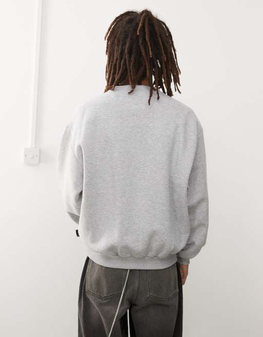 Karl Kani – Gråmelerad sweatshirt med rund halsringning och logga , 3 av 4