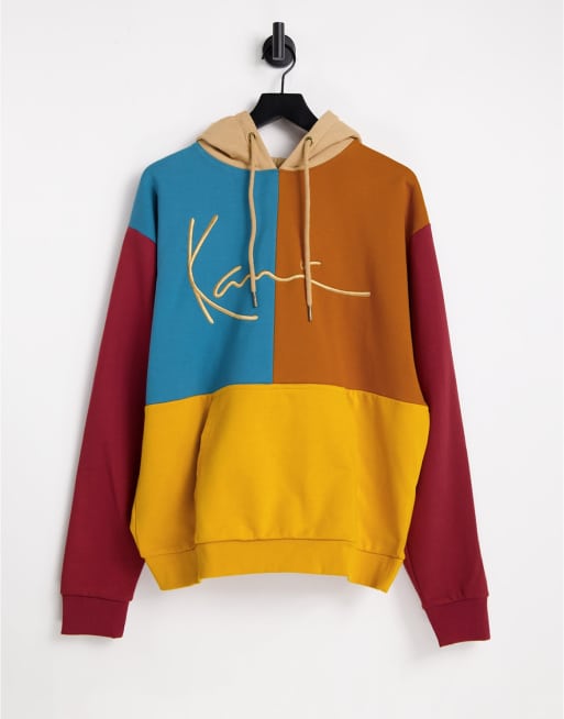 Karl Kani - Hoodie met signature en kleurvlakken in multi