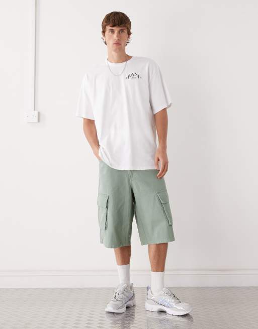 Karl Kani - Hvid oversized T-shirt med palmeprint på brystet og ryggen, 2 af 5