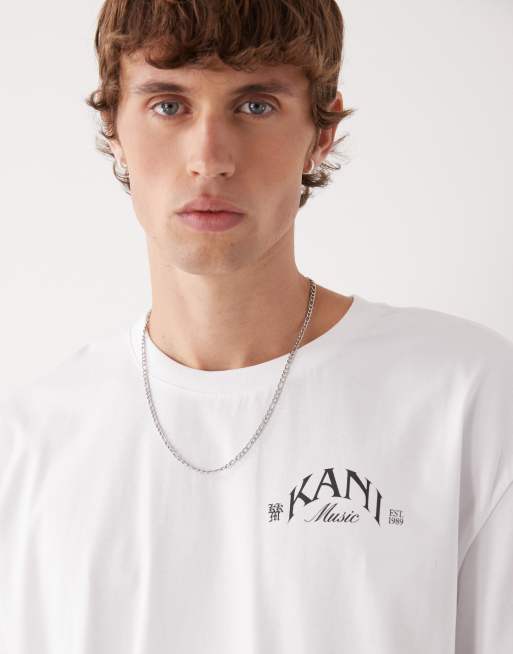 Karl Kani - Hvid oversized T-shirt med palmeprint på brystet og ryggen, 5 af 5