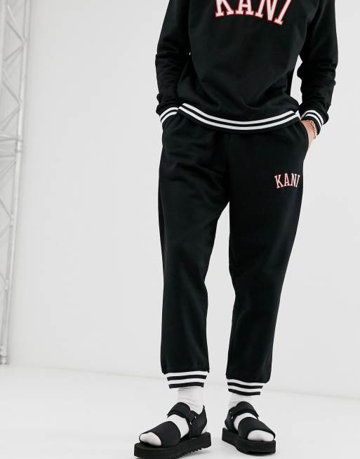 Karl - Tuta sportiva nera con scritta "Kani" stile college, 3 di 3