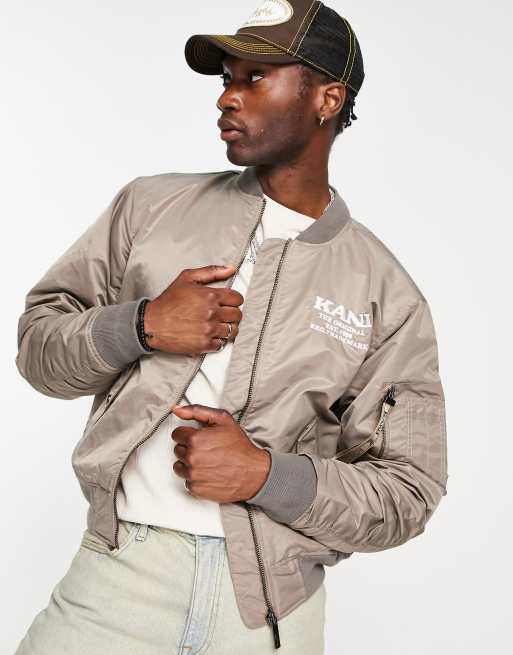Karl Kani – Kurtka bomberka w kolorze khaki w stylu retro