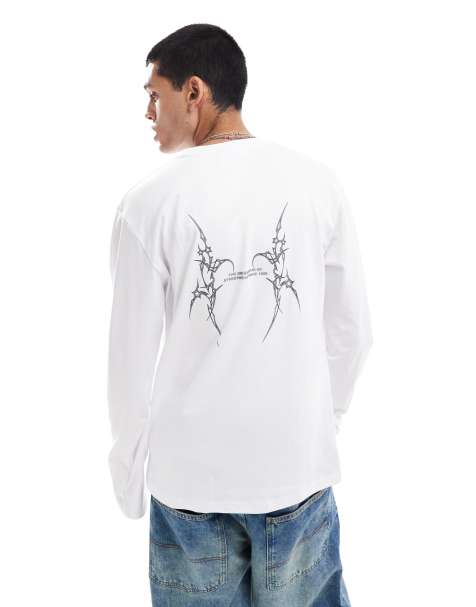 Karl Kani – Langärmliges Shirt in Weiß mit Schriftzug-Logo - view 1