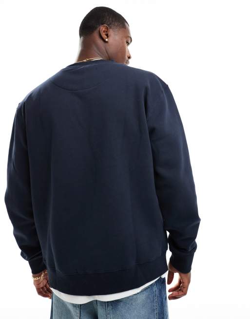 Karl Kani - Marineblå sweatshirt med lille signaturlogo, 3 af 4