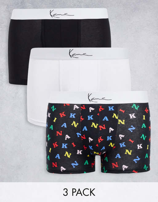 Karl Kani mini signature 3 pack boxers in multi with retro all over print