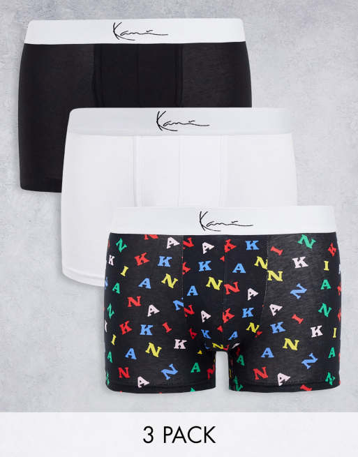 Karl Kani - Mini Signature - Set van 3 boxershorts met all-over retro print in multi
