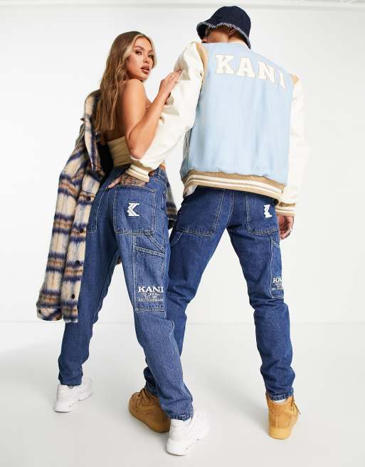 Karl Kani – Niebieskie obszerne jeansy unisex