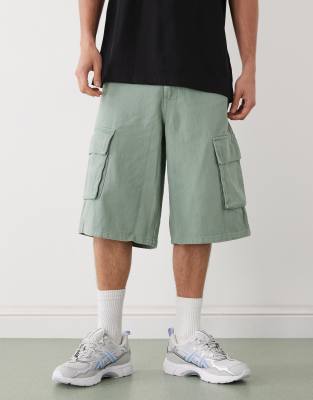 Karl Kani Karl Kani OG baggy cargo shorts in light green
