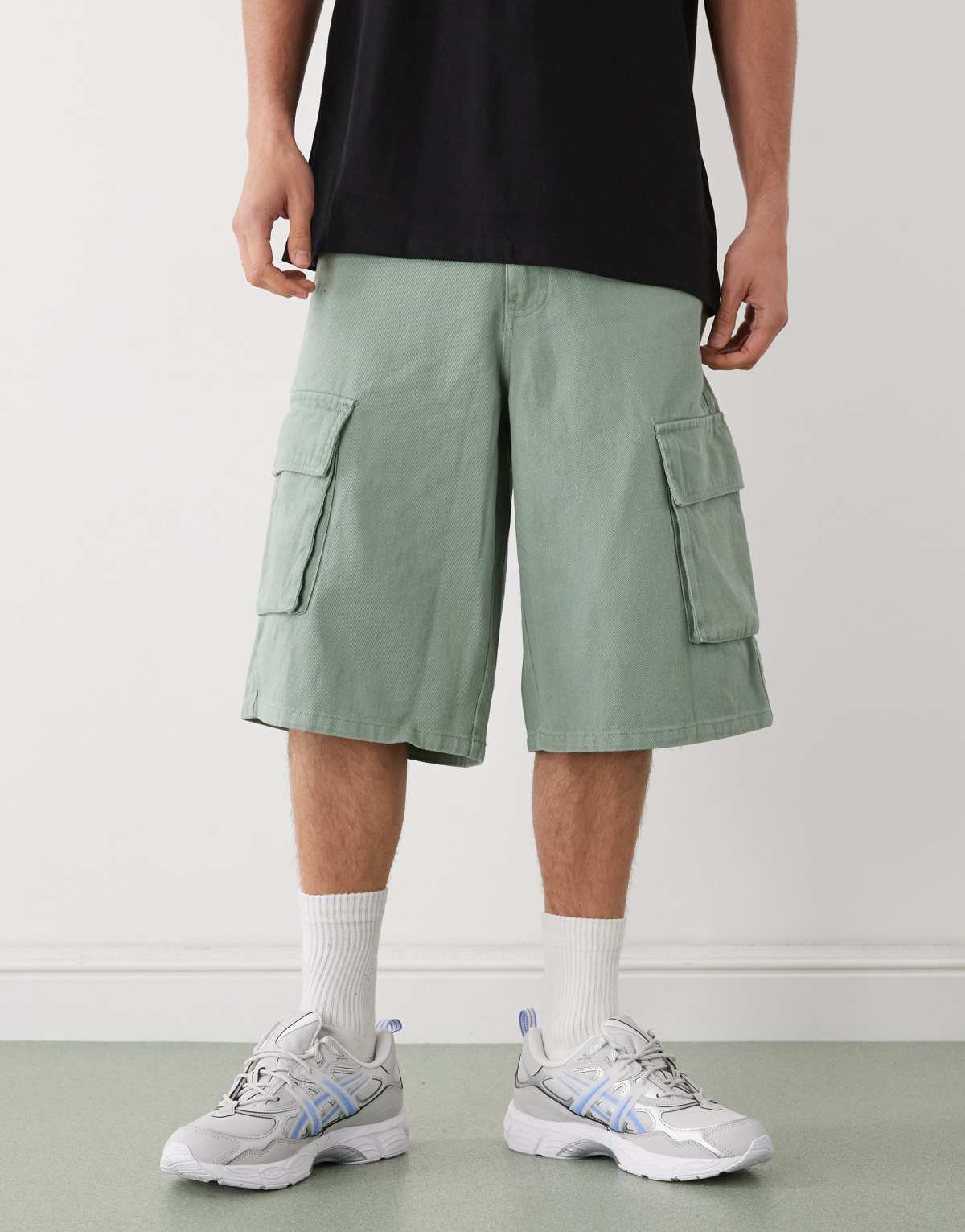 Karl Kani OG baggy cargo shorts in light green