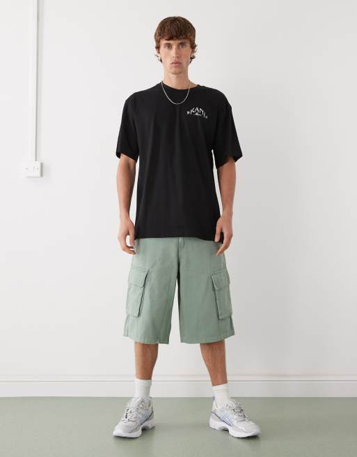 Karl Kani OG baggy cargo shorts in light green | ASOS