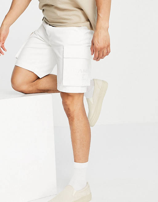  Karl Kani OG cargo shorts in off white 