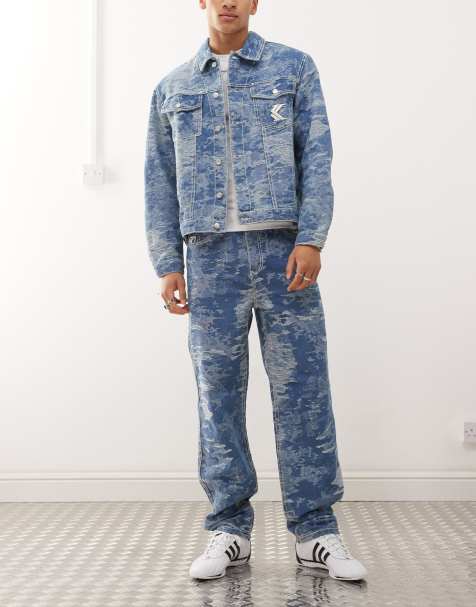 Karl Kani OG distressed five pocket camojeans in mid wash blauw - view 1