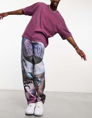 Karl Kani OG loose fit jeans with all over print - ASOS Price Checker