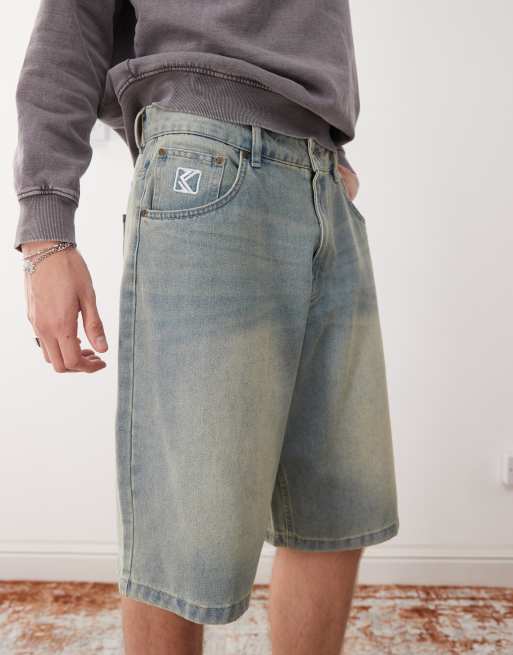 Karl Kani - OG - Posede denim-jorts i afbleget blå, 2 af 5
