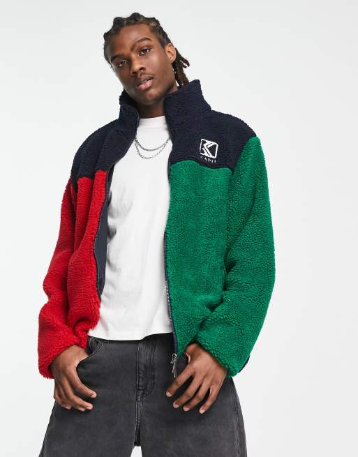 Karl Kani - OG - Sherpa jas met kleurvlakken in multi