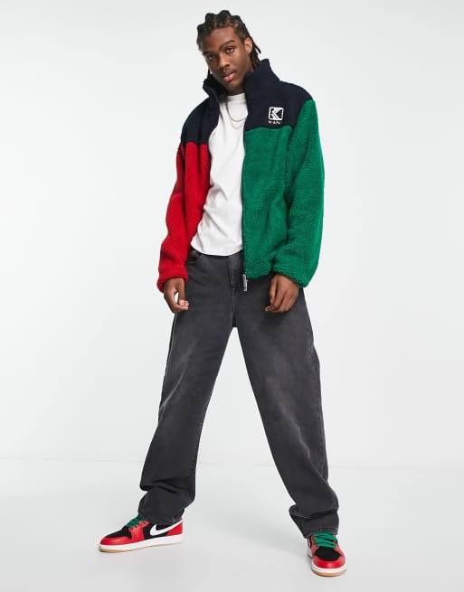 Karl Kani - OG - Sherpa jas met kleurvlakken in multi, 3 van 4