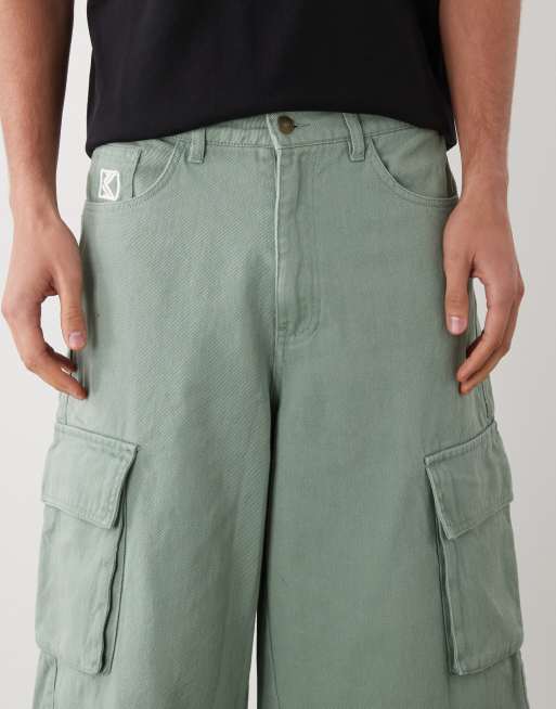 Karl Kani - OG - Short cargo baggy - Vert clair, 5 de 5