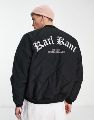 Karl Kani old English bomber jacket in black - ASOS Price Checker