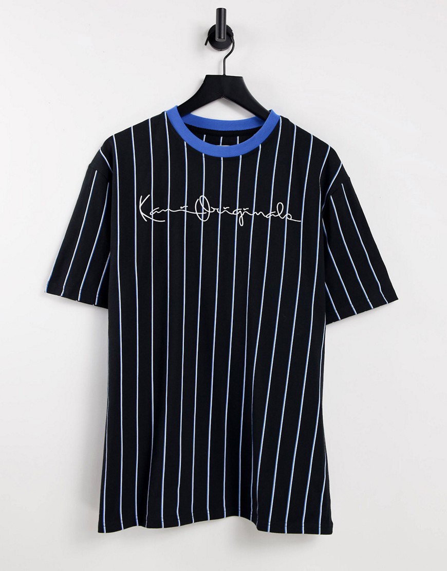 Karl Kani - Originals - T-shirt à fines rayures - Noir