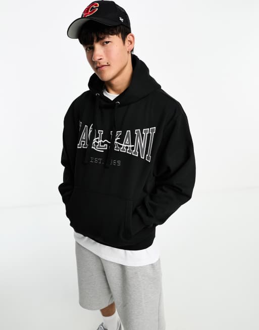 Karl Kani - Oversized hoodie van zware stof met signature logo in zwart met collegestijl, deel van co-ord set