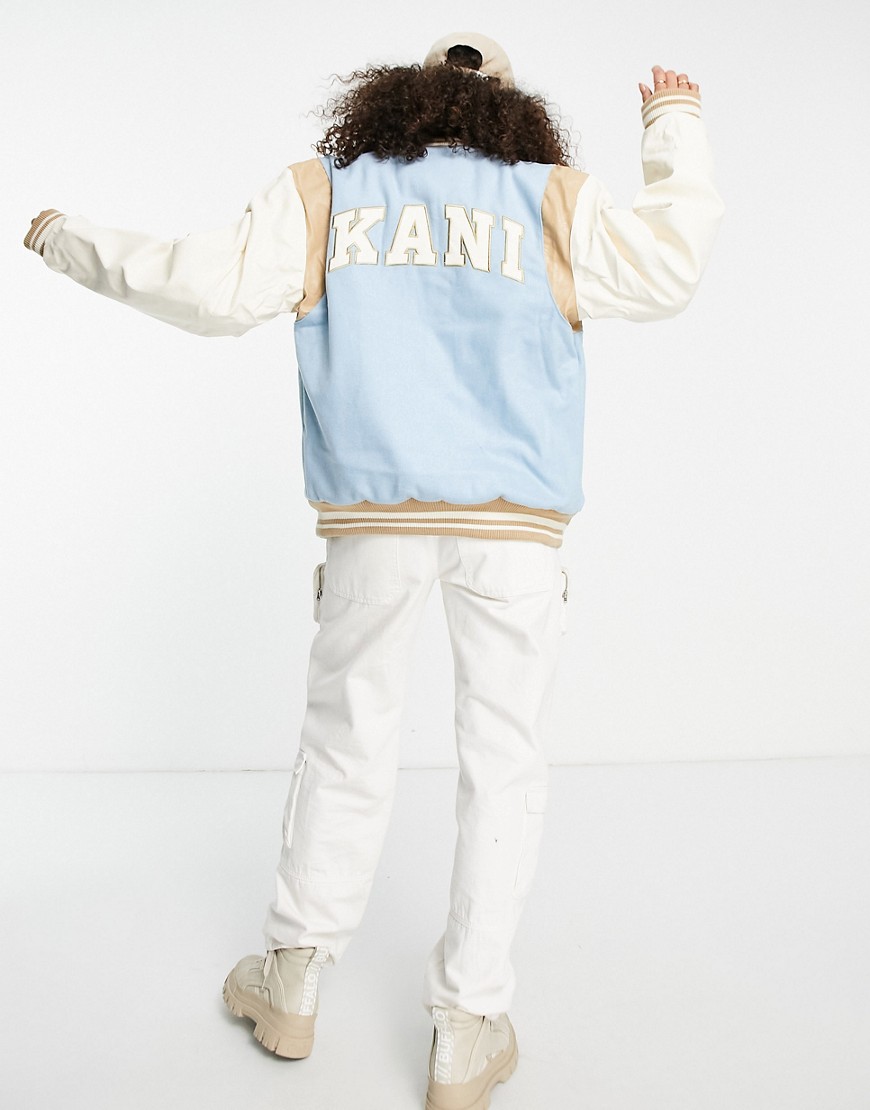 Karl Kani oversized retro varsity jacket with back logo-Multi