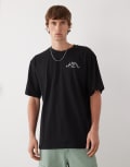 [Karl Kani] Karl Kani oversized t-shirt in black with chest and back palm print Chest 28-31 BLACK